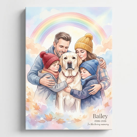 Personalized Rainbow Bridge - Pet Memorial Canvas